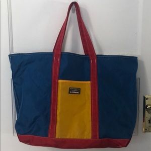 L.L. Bean large tri-color tote